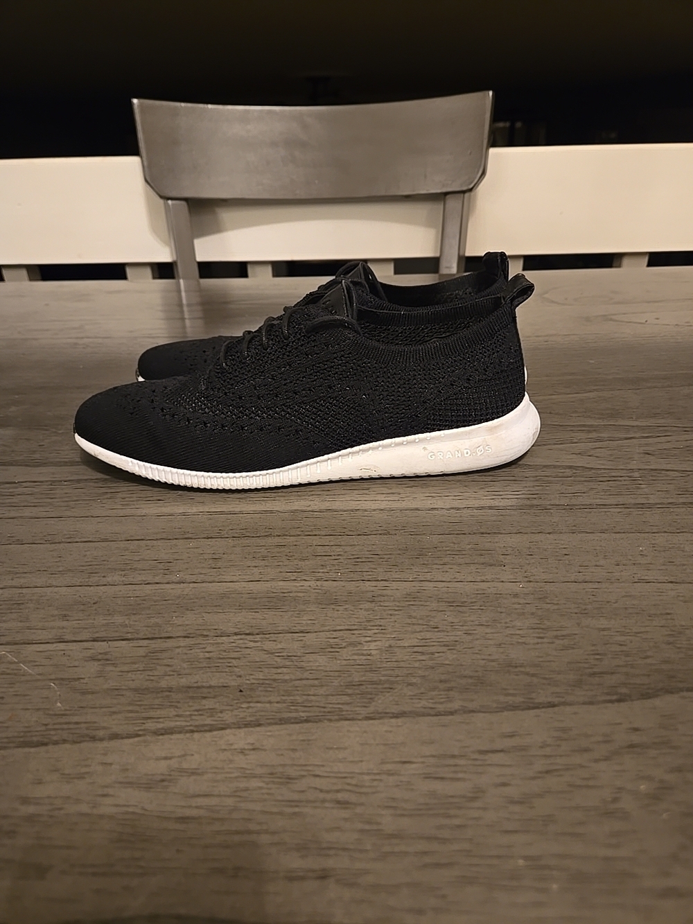 Cole Haan Black Knit Sneakers with White Sole